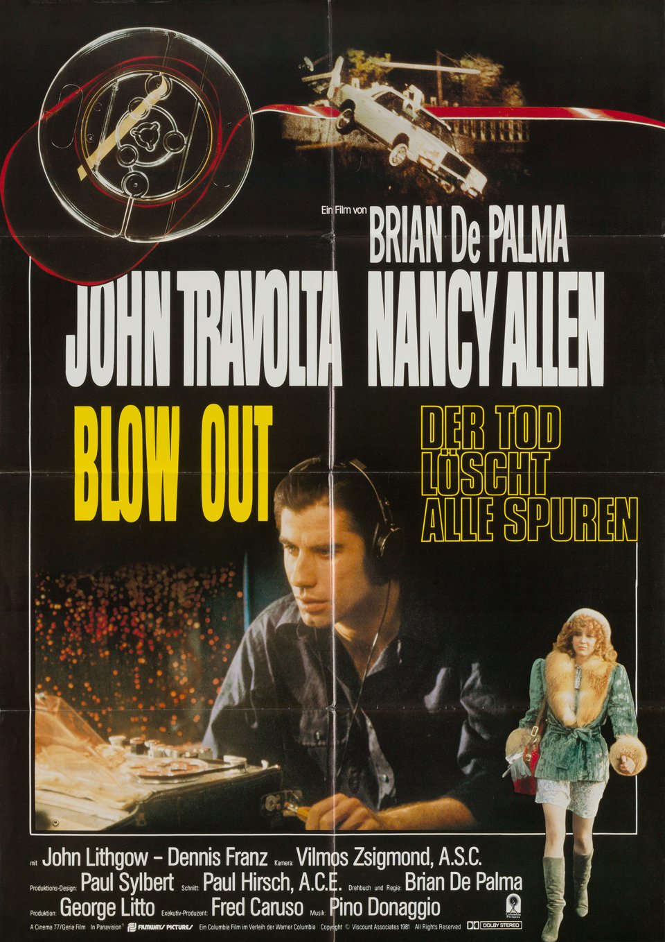 Blow Out Original 1981 German A1 Movie Poster