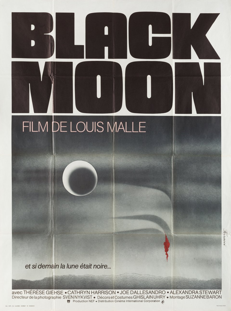 Black Moon Original 1975 French Grande Movie Poster