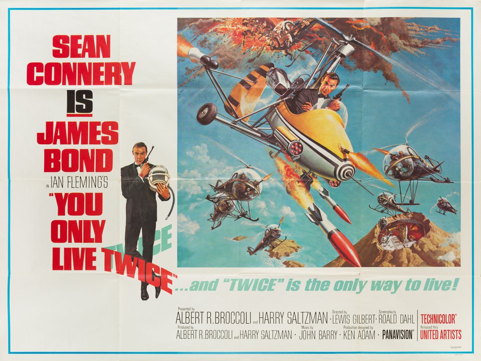 You Only Live Twice Original 1967 U.S. Subway Movie Poster