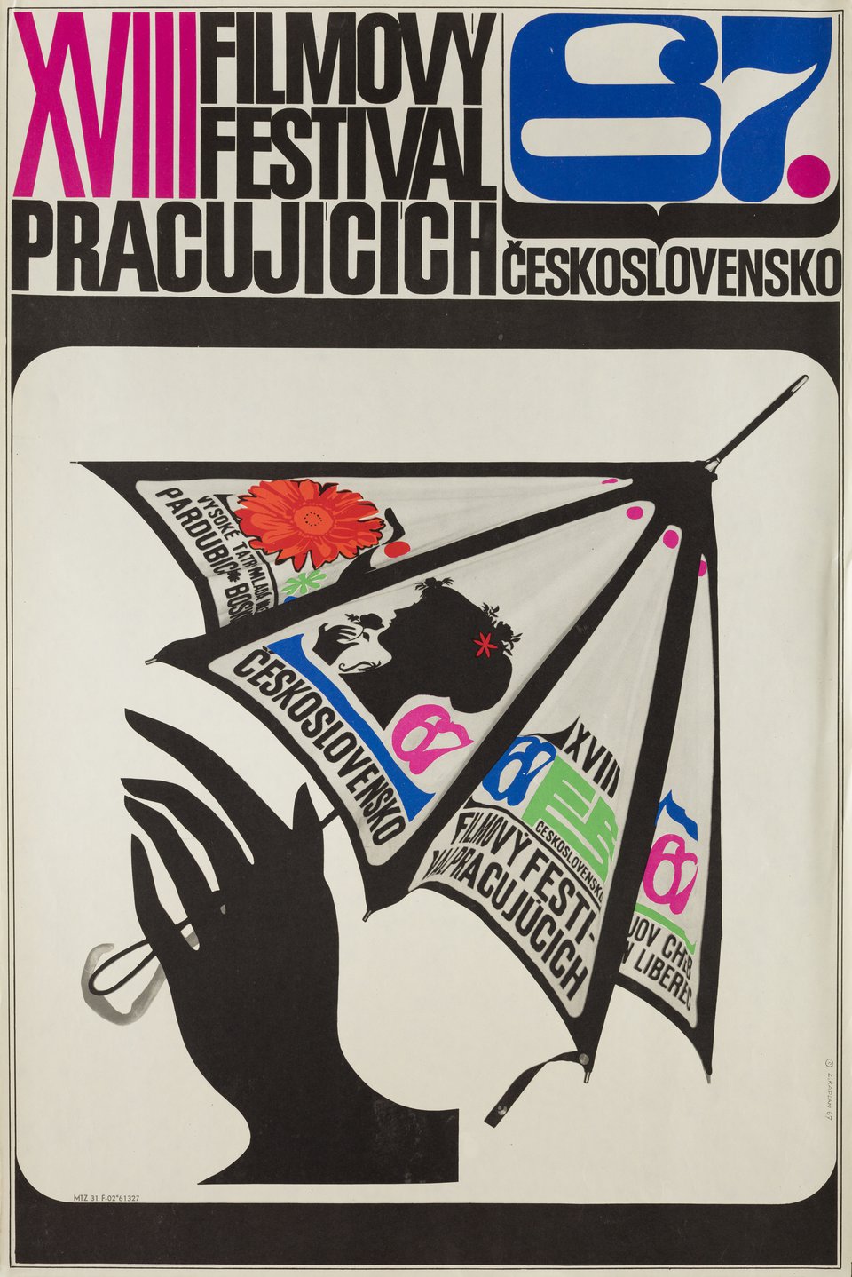 XVIII Filmovy Festival Pracujicich Original 1967 Czech A1 Poster