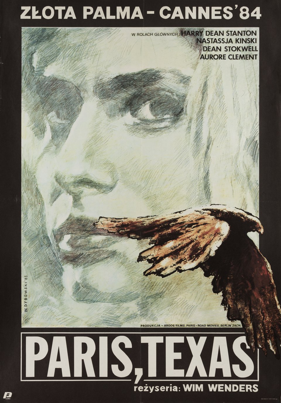 Paris, Texas Original 1985 Polish B1 Movie Poster