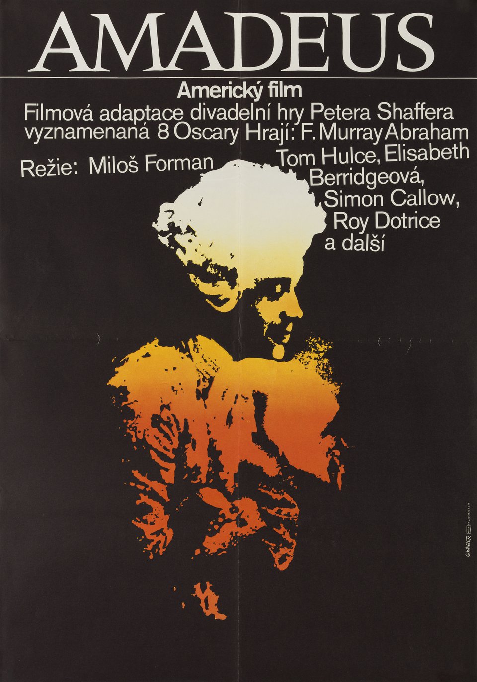 Amadeus Original 1984 Czech A1 Movie Poster