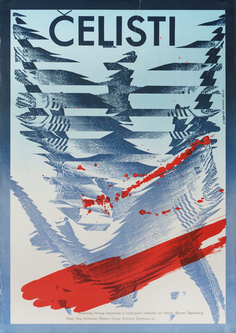 Jaws Original R1987 Czech A1 Movie Poster