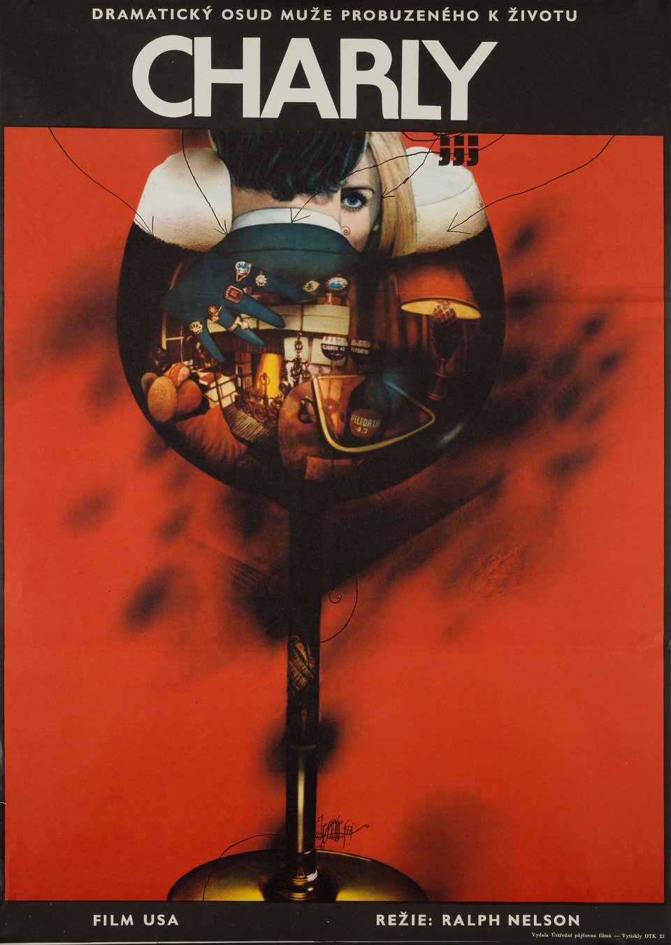 Charly Original 1971 Czech A1 Movie Poster