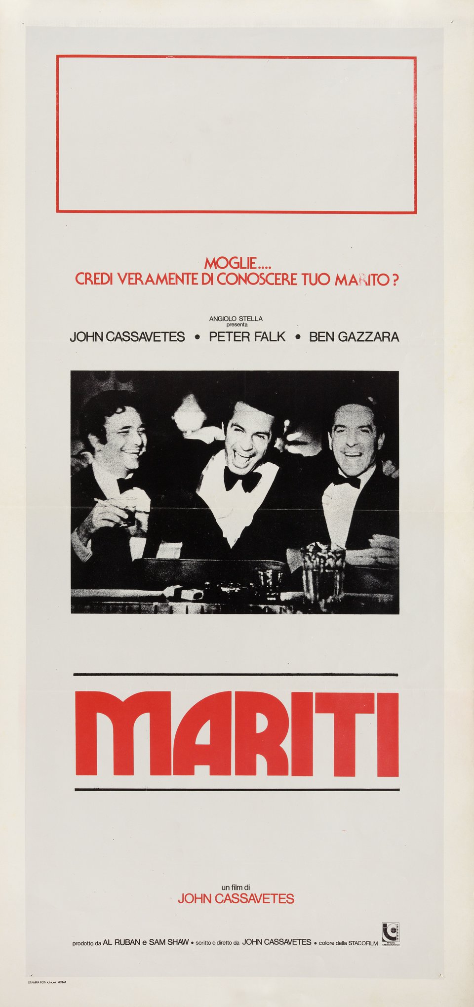 Husbands Original R1979 Italian Locandina Movie Poster