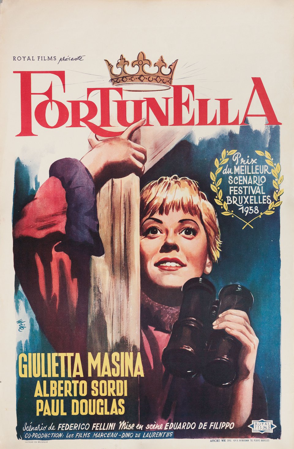 Fortunella Original 1958 Belgian Movie Poster