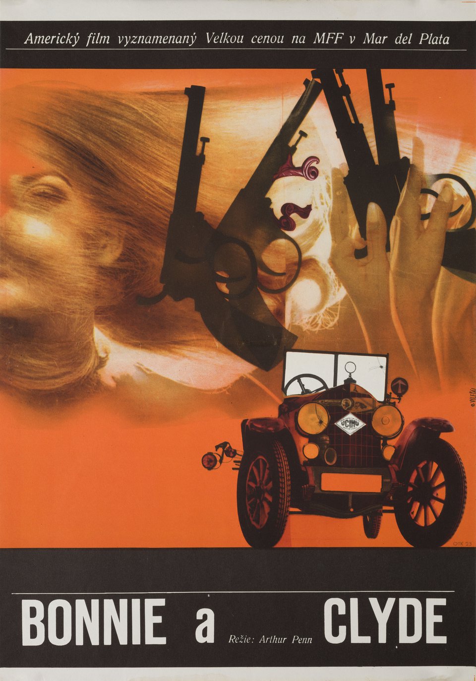 Bonnie and Clyde Original 1967 Czech A3 Movie Poster