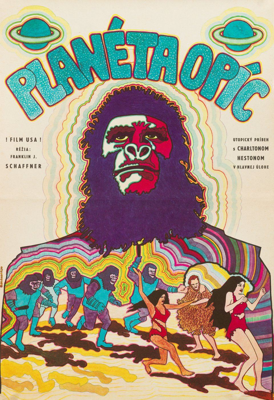 Planet of the Apes Original 1970 Slovakian A3 Movie Poster