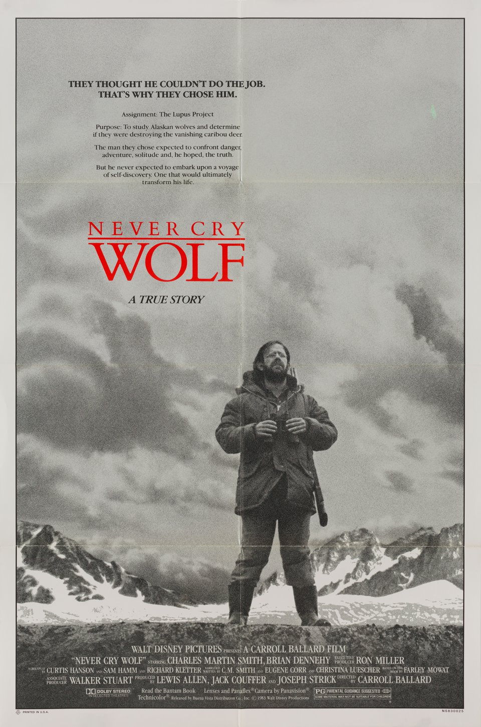 Never Cry Wolf Original 1983 U.S. One Sheet Movie Poster