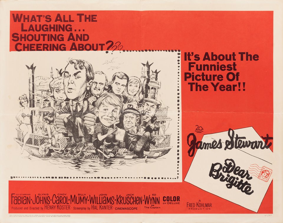 Dear Brigitte Original 1965 U.S. Half Sheet Movie Poster