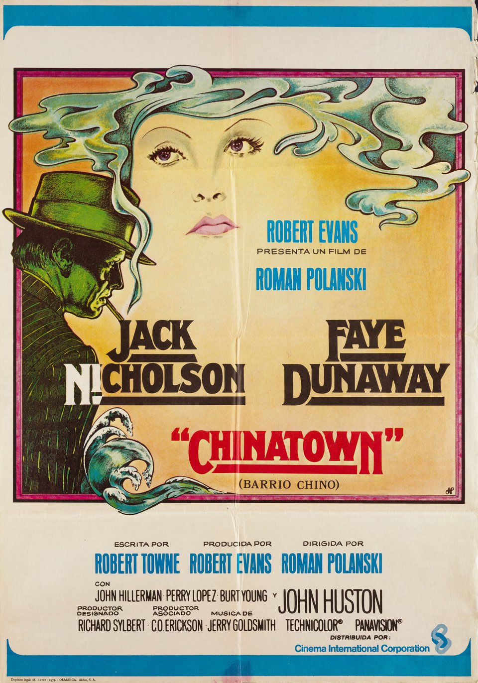 Chinatown Original 1974 Spanish B1 Movie Poster