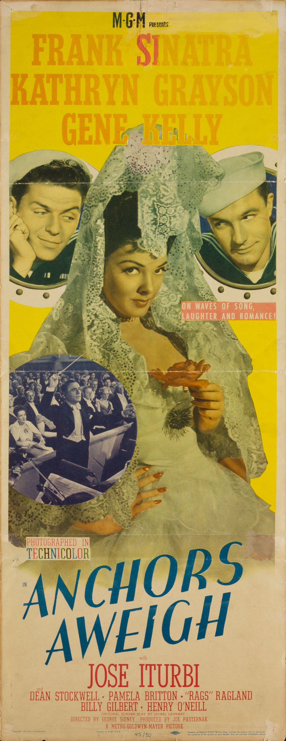 Anchors Aweigh Original 1945 U.S. Insert Movie Poster