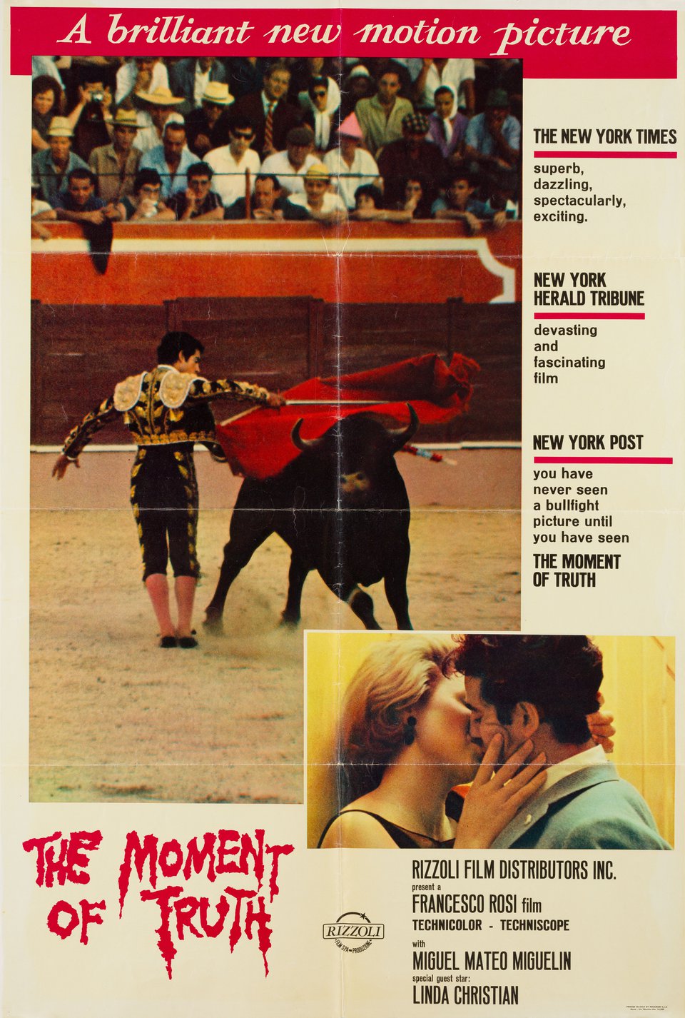 The Moment of Truth Original 1965 Italian One Sheet Movie Poster