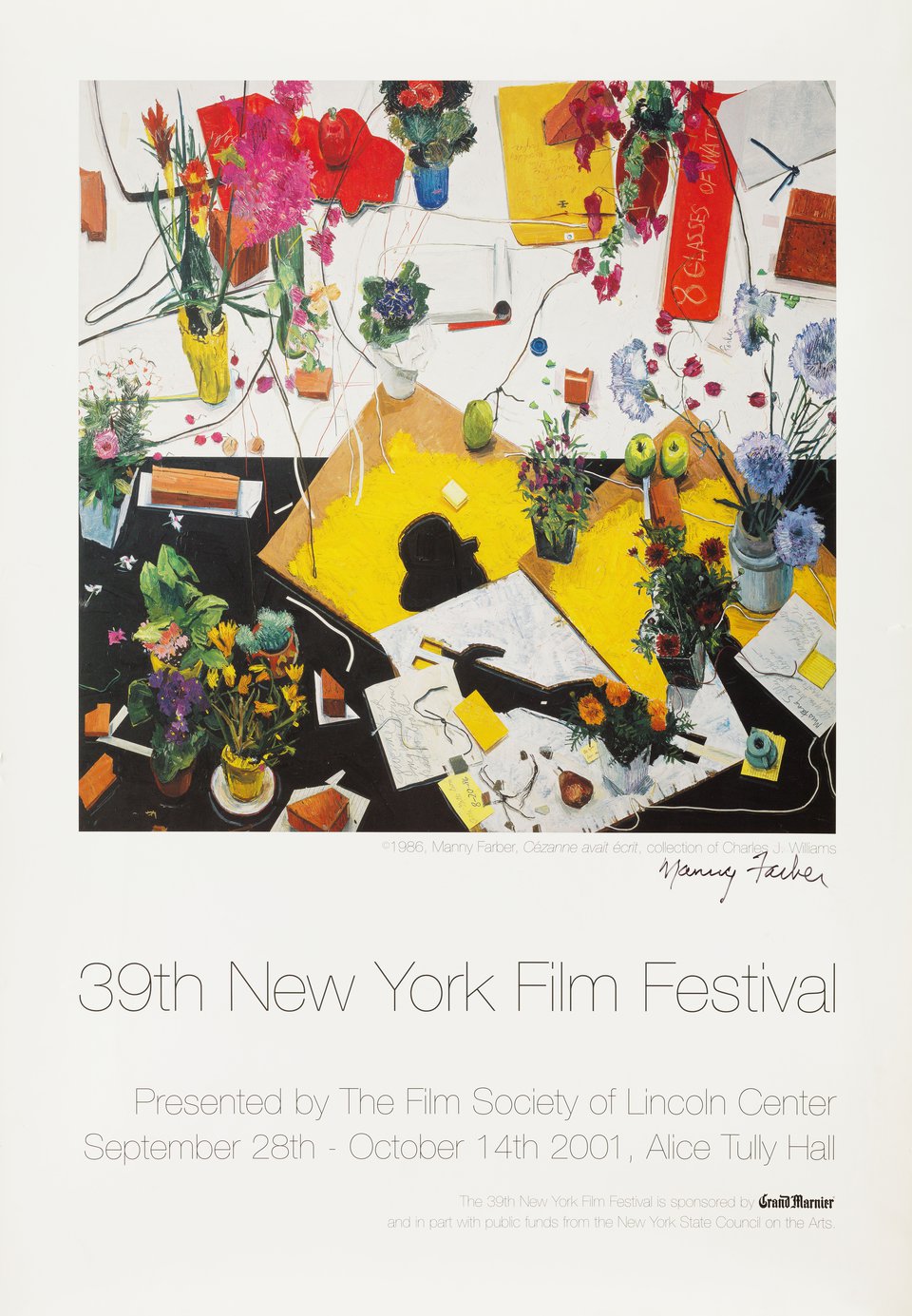 39th New York Film Festival Original 2001 U.S. One Sheet Poster Signed by Manny Farber 