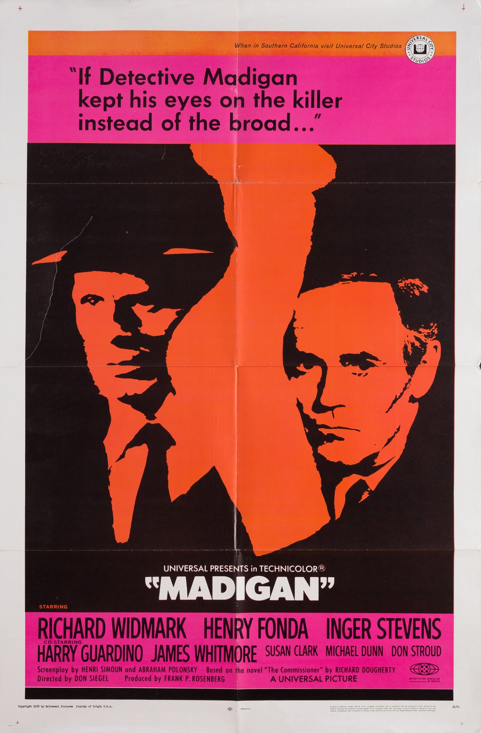 Madigan Original 1968 U.S. One Sheet Movie Poster