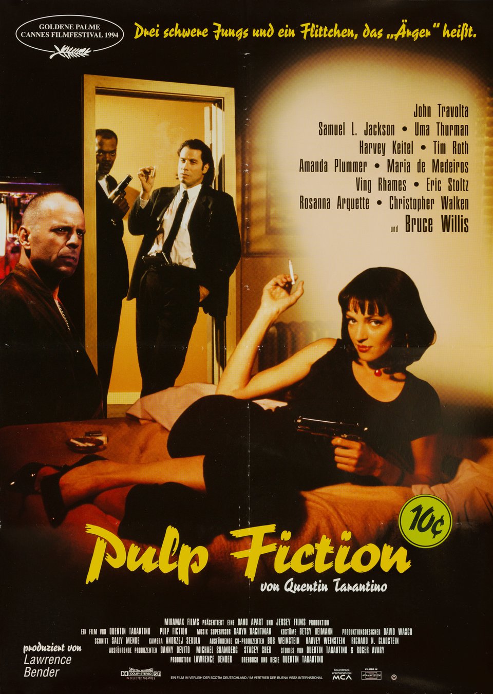 Pulp Fiction Original 1994 German A1 Movie Poster