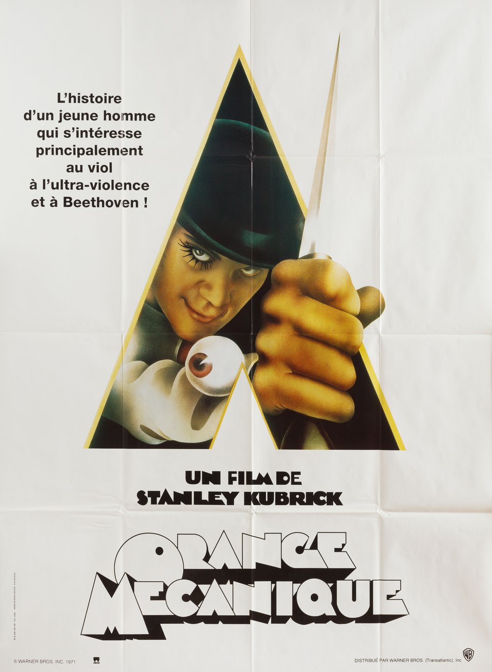A Clockwork Orange Original R1990s French Grande Movie Poster