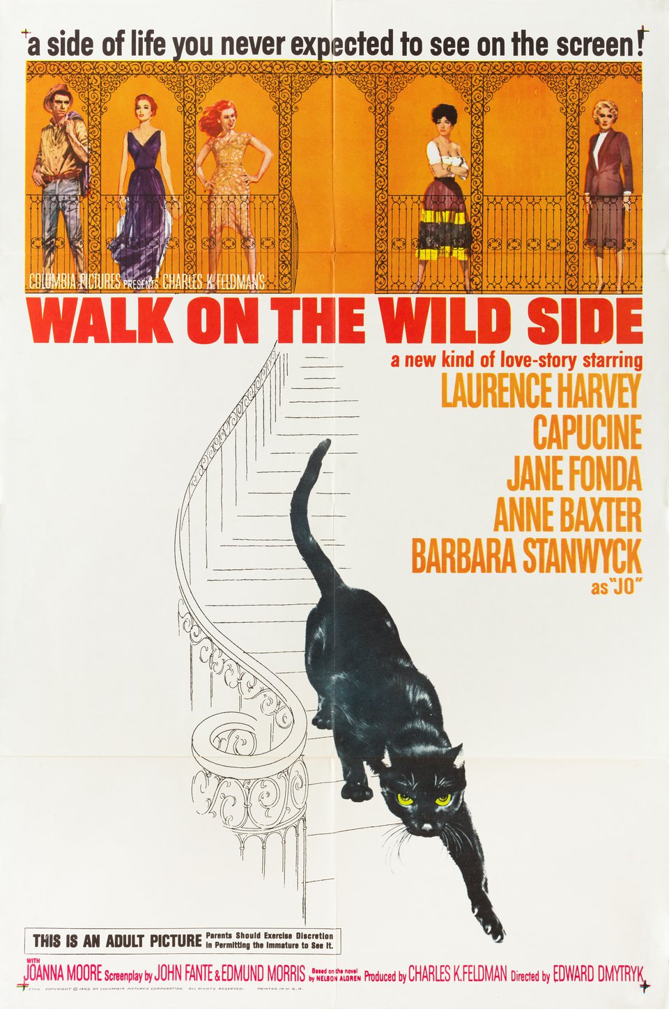 Walk on the Wild Side Original 1962 U.S. One Sheet Movie Poster