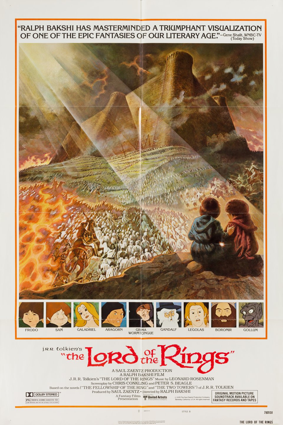 The Lord of the Rings Original 1978 U.S. One Sheet Movie Poster