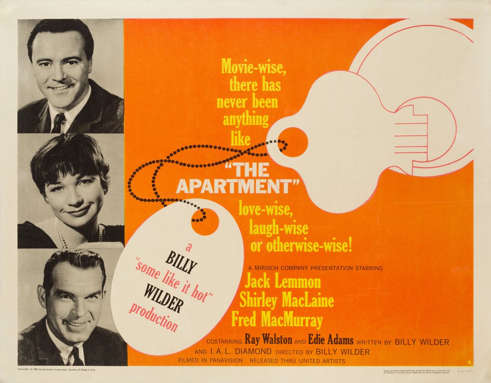 The Apartment Original 1960 U.S. Half Sheet Movie Poster