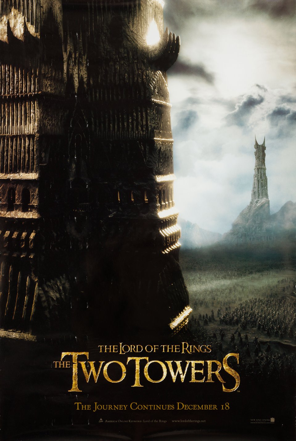 The Lord of the Rings: The Two Towers Original 2002 U.S. One Sheet Movie Poster