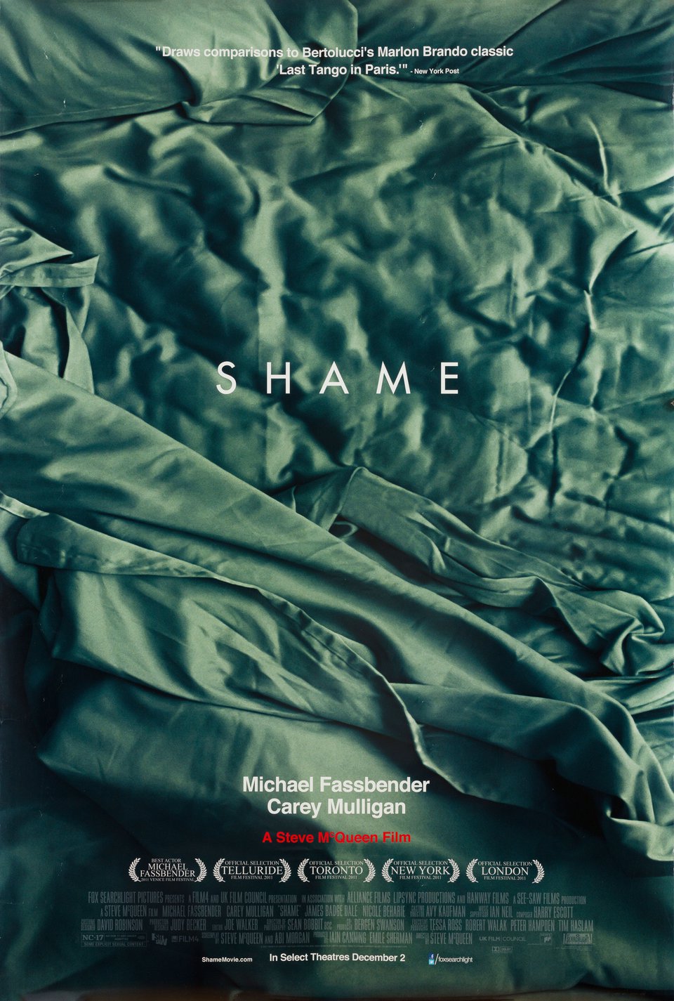 Shame Original 2011 U.S. One Sheet Movie Poster