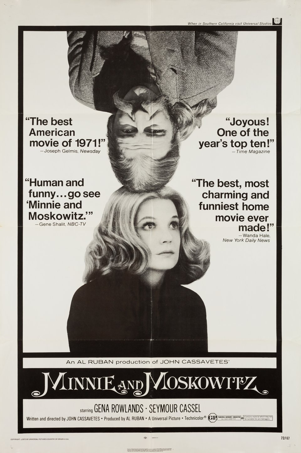 Minnie and Moskowitz Original 1971 U.S. One Sheet Movie Poster