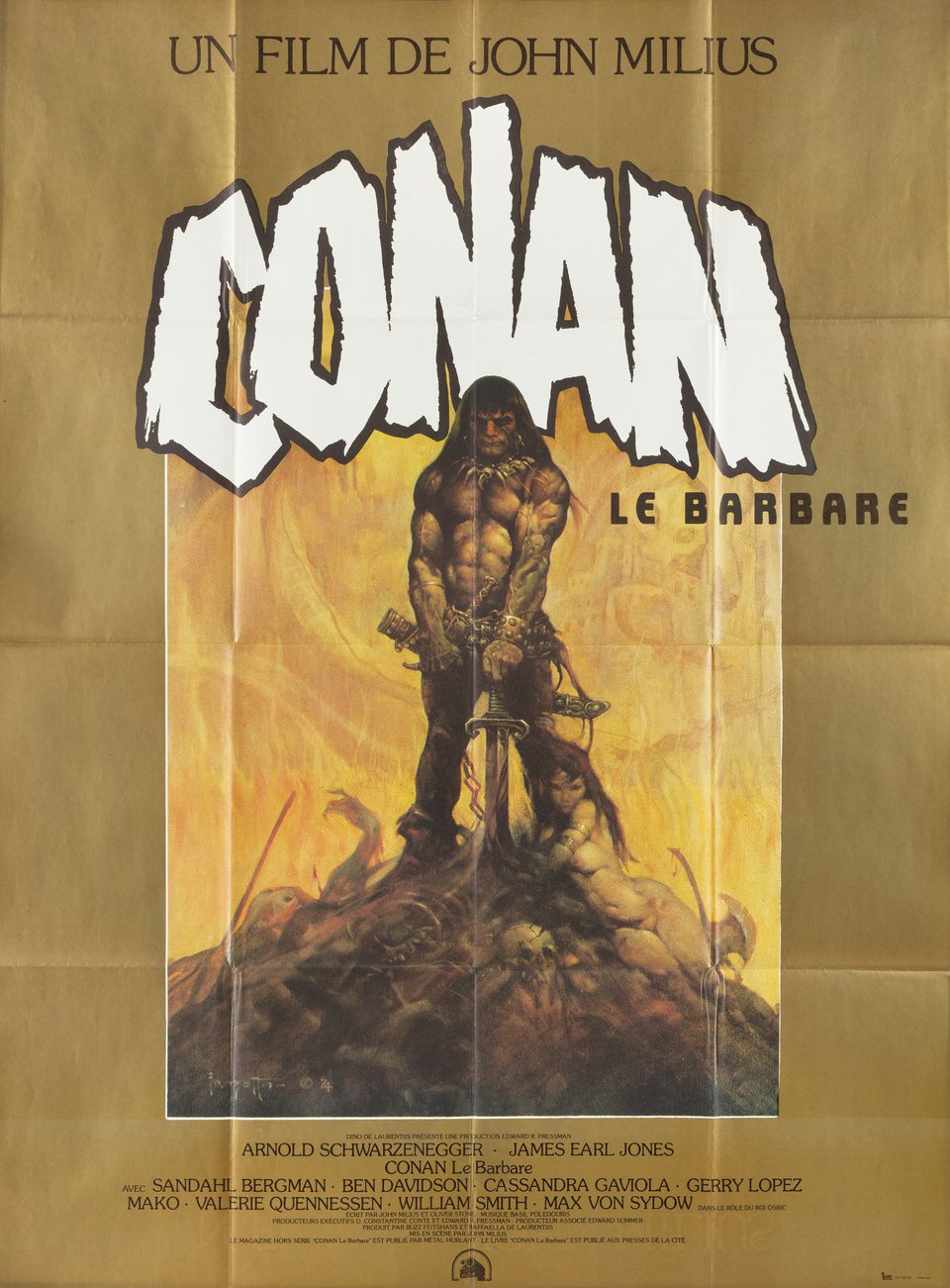 Conan the Barbarian Original 1982 French Grande Movie Poster